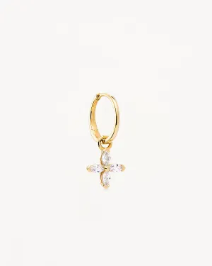 14k Solid Gold Blossom Lab-Grown Diamond Hoop