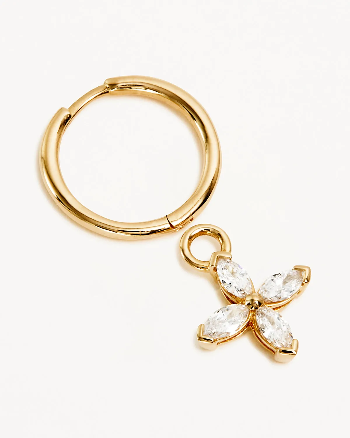 14k Solid Gold Blossom Lab-Grown Diamond Hoop