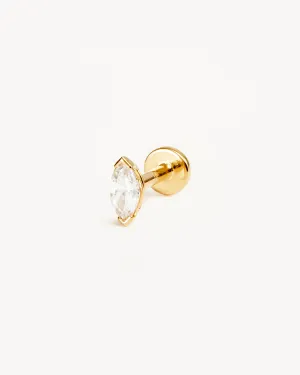 14k Solid Gold Floating Petal Lab-Grown Diamond Cartilage Earring