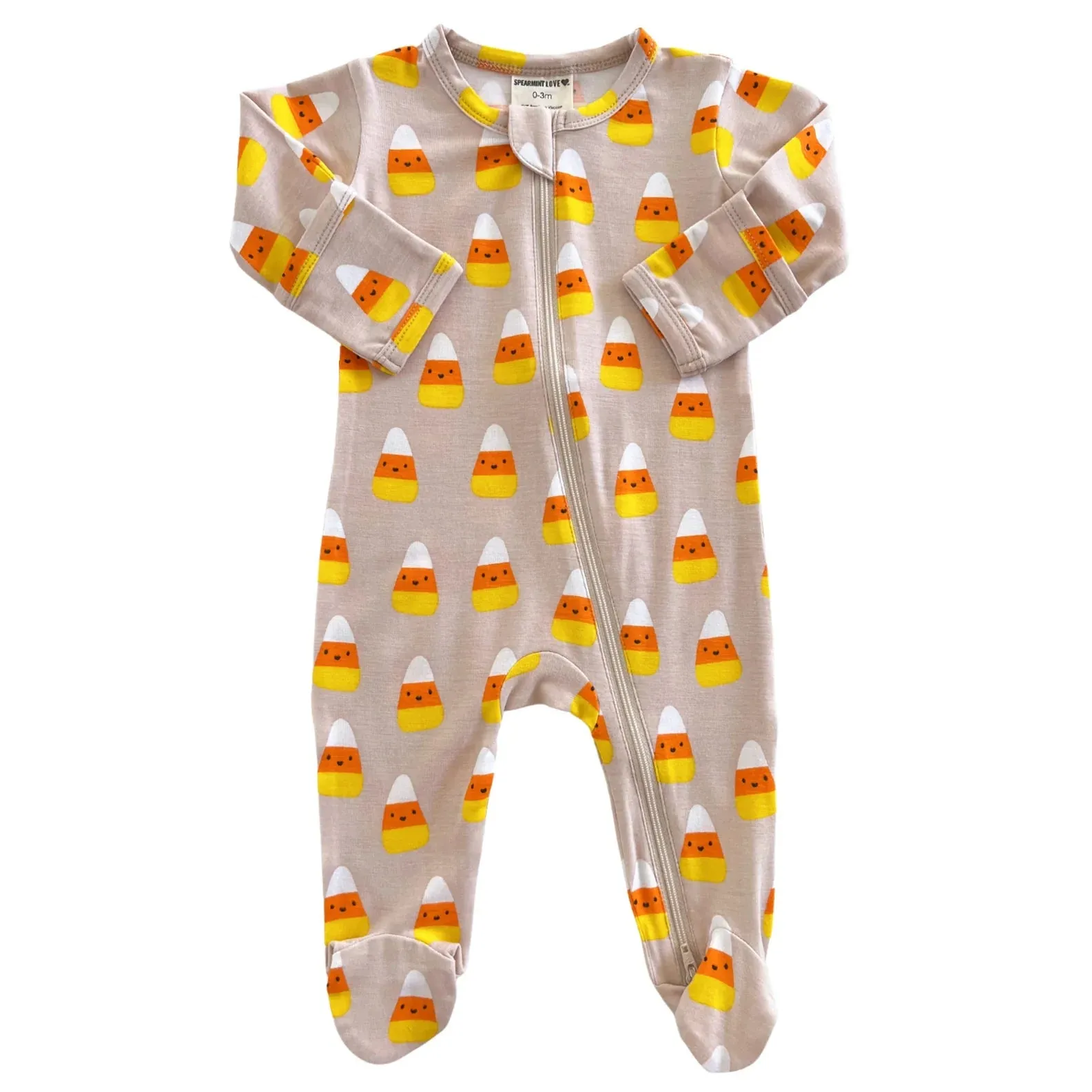 2-Way Zip Footie | Candy Corn