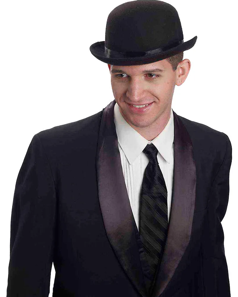 20s Black Bowler Deluxe Hat