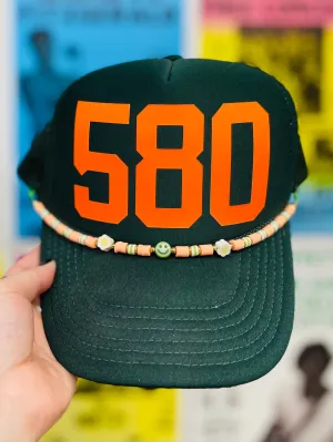 580 Hat Band // Green Smiley