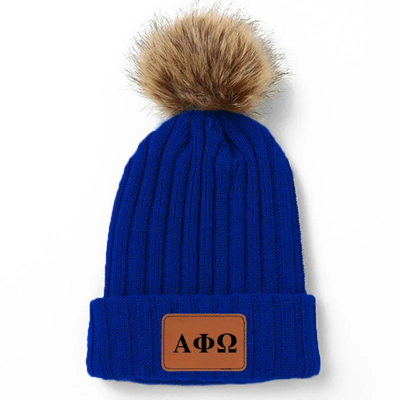 Alpha Phi Omega Pom Pom Beanie Hat