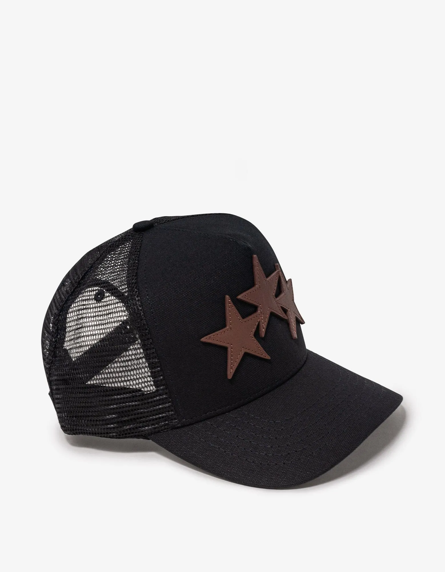 Amiri Black & Brown Three Star Trucker Hat