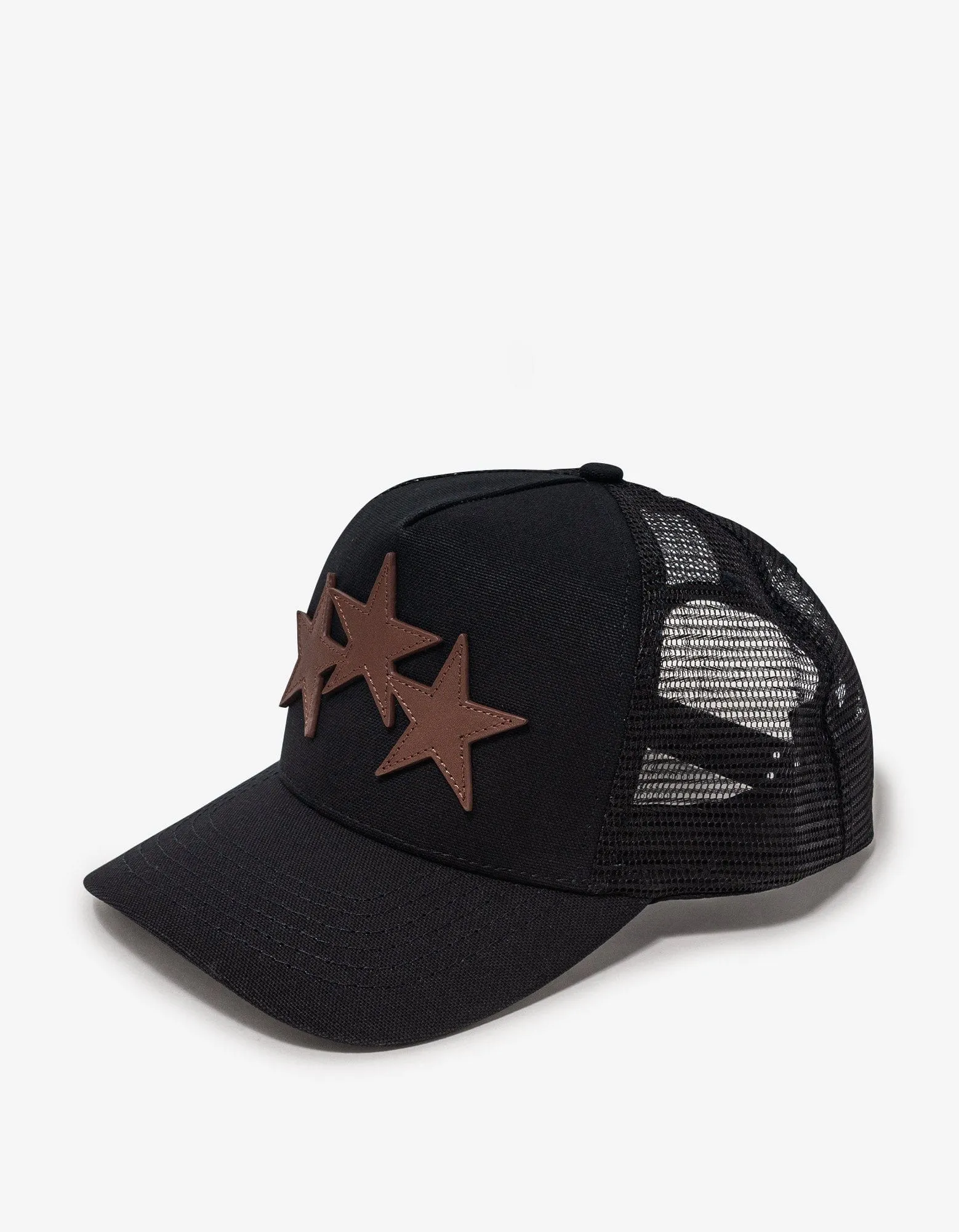 Amiri Black & Brown Three Star Trucker Hat