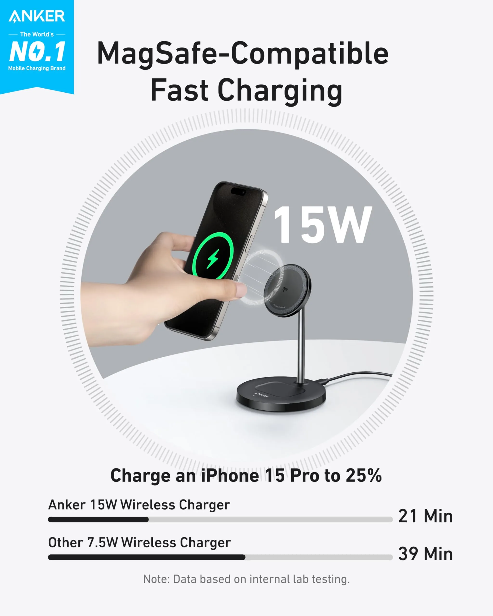 Anker MagGo Wireless Charger (2-in-1, Stand) | Exclusive Livestream Offer