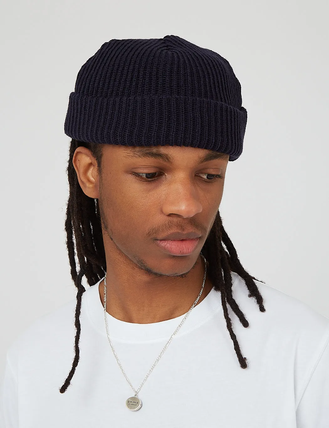 Article. Fisherman Rib Beanie Hat - Navy Blue