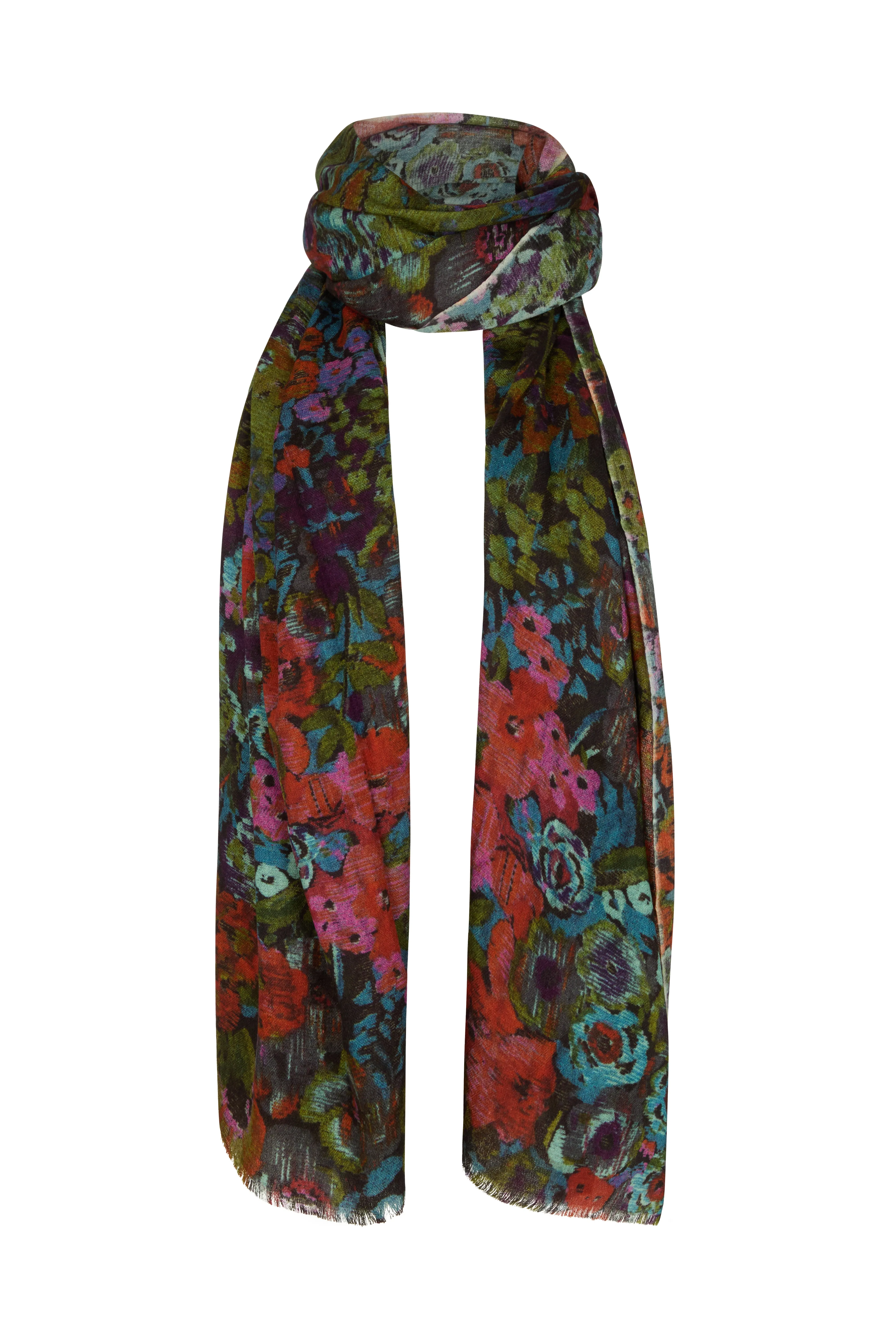 Autumn Oversized Floral Printed Scarf In Multi