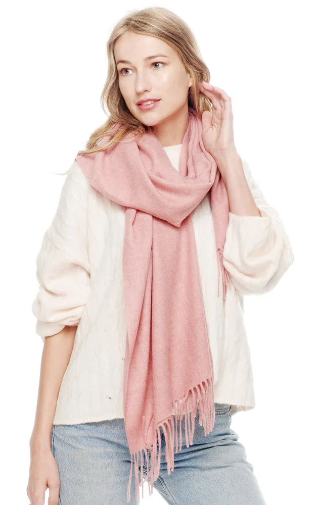 BASC2044H Heather Solid Super Soft Cashmere Blended Oblong Scarf