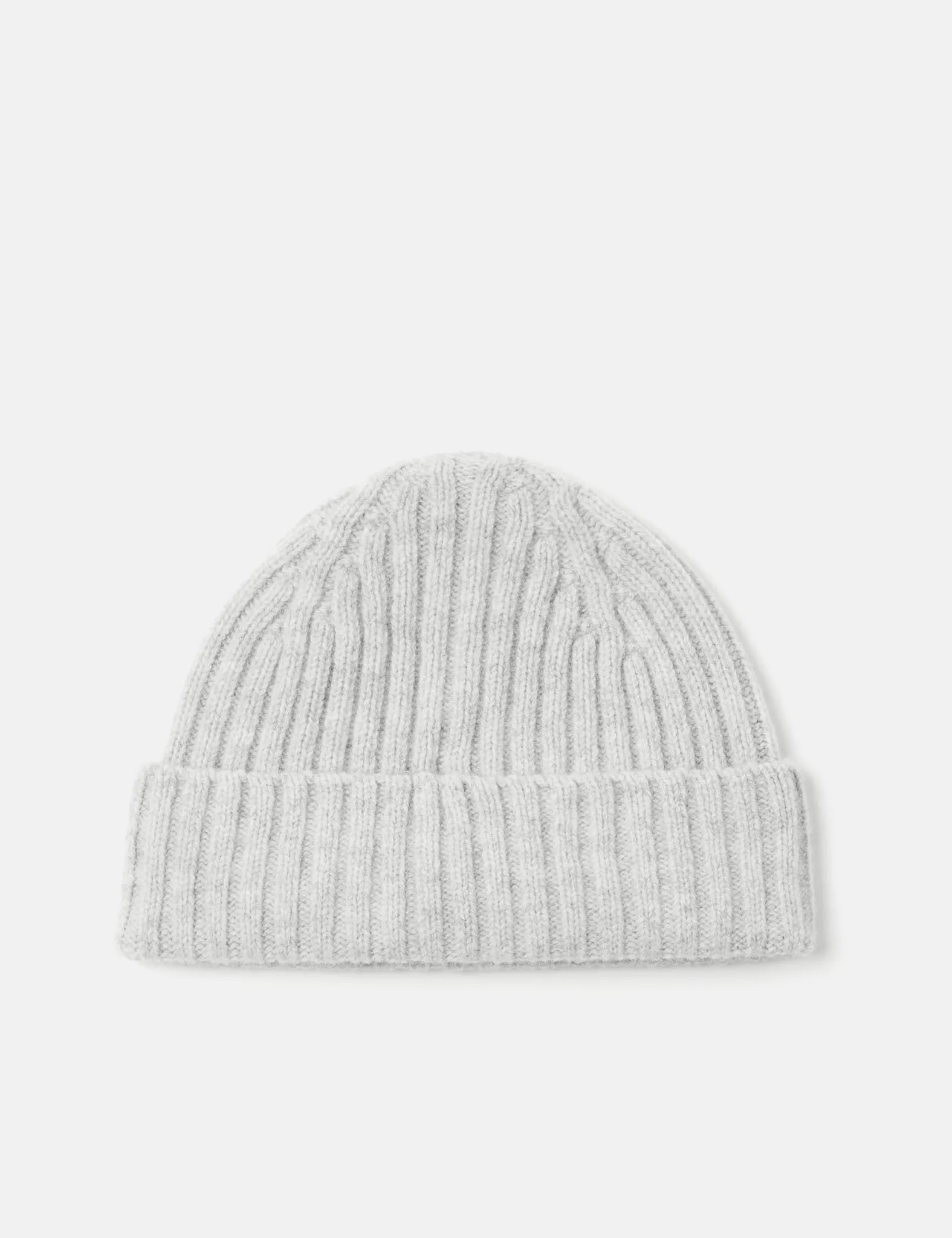 Bhode 2x2 Rib Beanie Hat (Merino Wool) - Pearl Grey