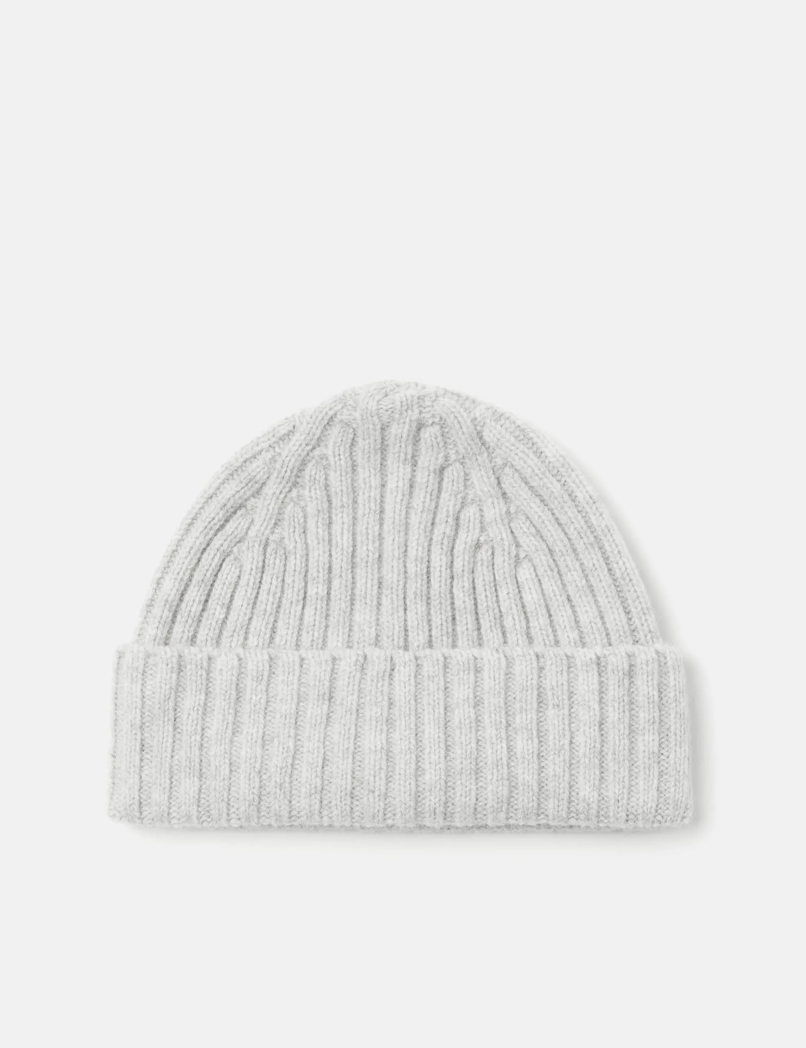 Bhode 2x2 Rib Beanie Hat (Merino Wool) - Pearl Grey