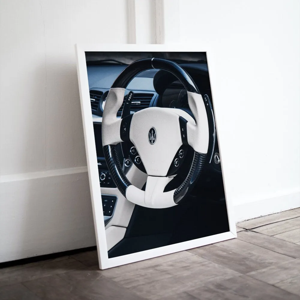 Black & White Steering Wheel Poster INSTANT DOWNLOAD Art Prints, Luxury Car Poster, Designer Wall Art, Luxury Fashion Wall Art, Luxury Hypebeast Poster