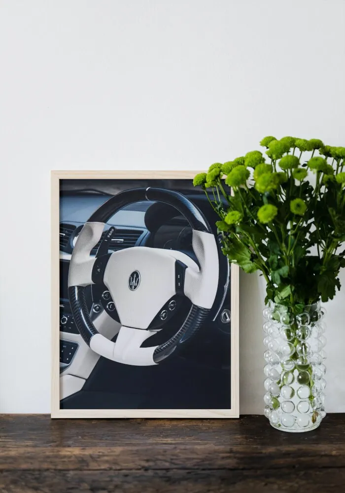 Black & White Steering Wheel Poster INSTANT DOWNLOAD Art Prints, Luxury Car Poster, Designer Wall Art, Luxury Fashion Wall Art, Luxury Hypebeast Poster