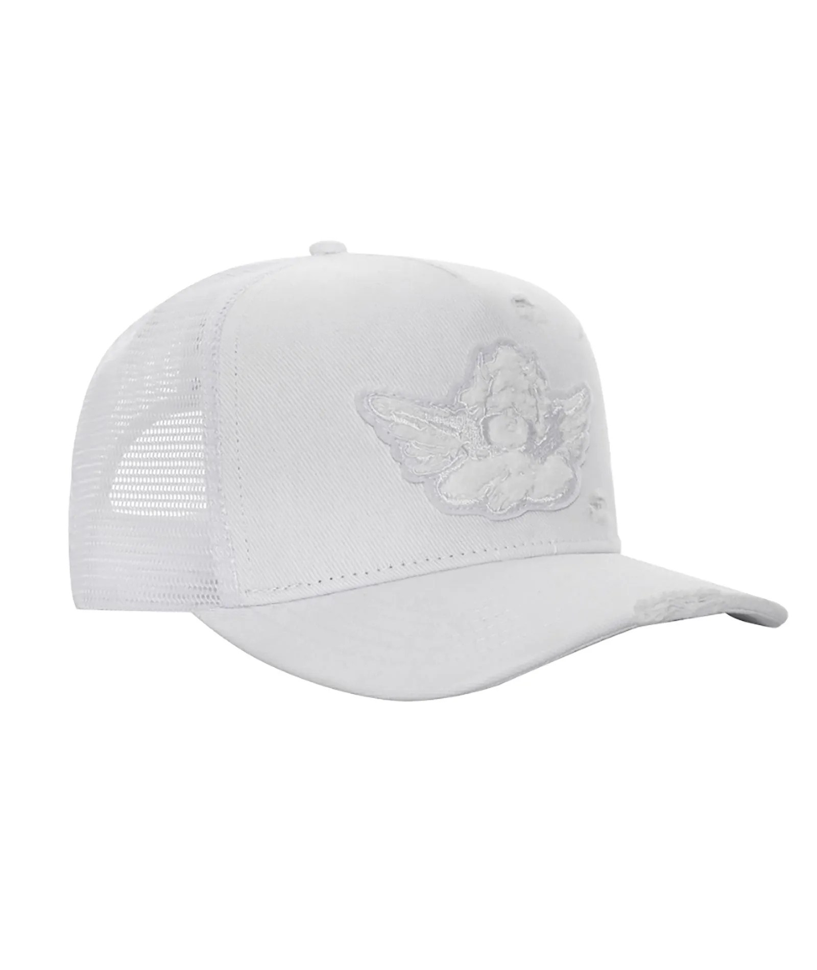 Boys Lie Trucker Hat White Denim Logo