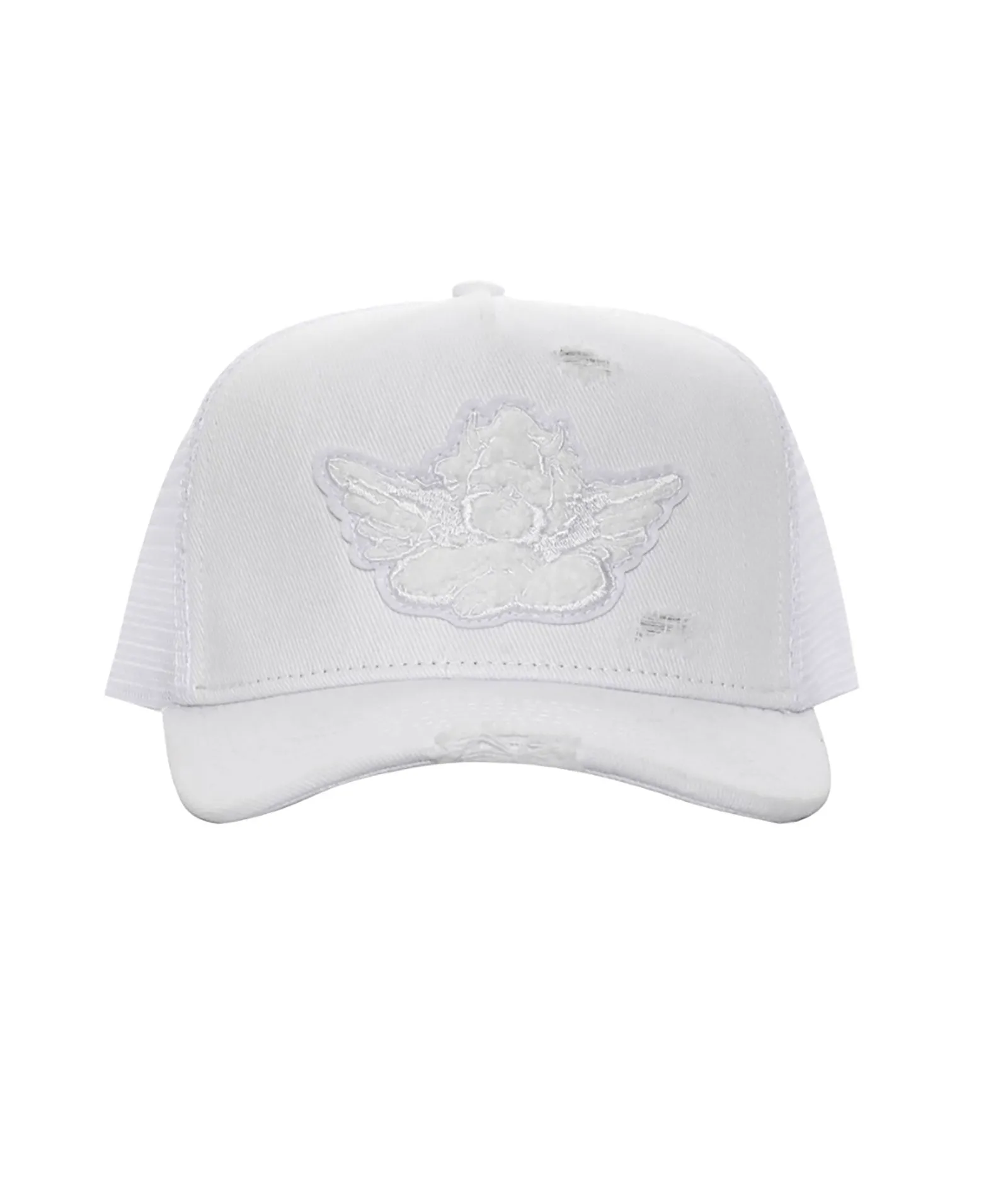 Boys Lie Trucker Hat White Denim Logo