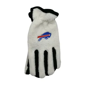 Buffalo Bills Insulated White Sherpa Gloves with Primary Logo - Cozy, Warm, and Stylish Fan Gear