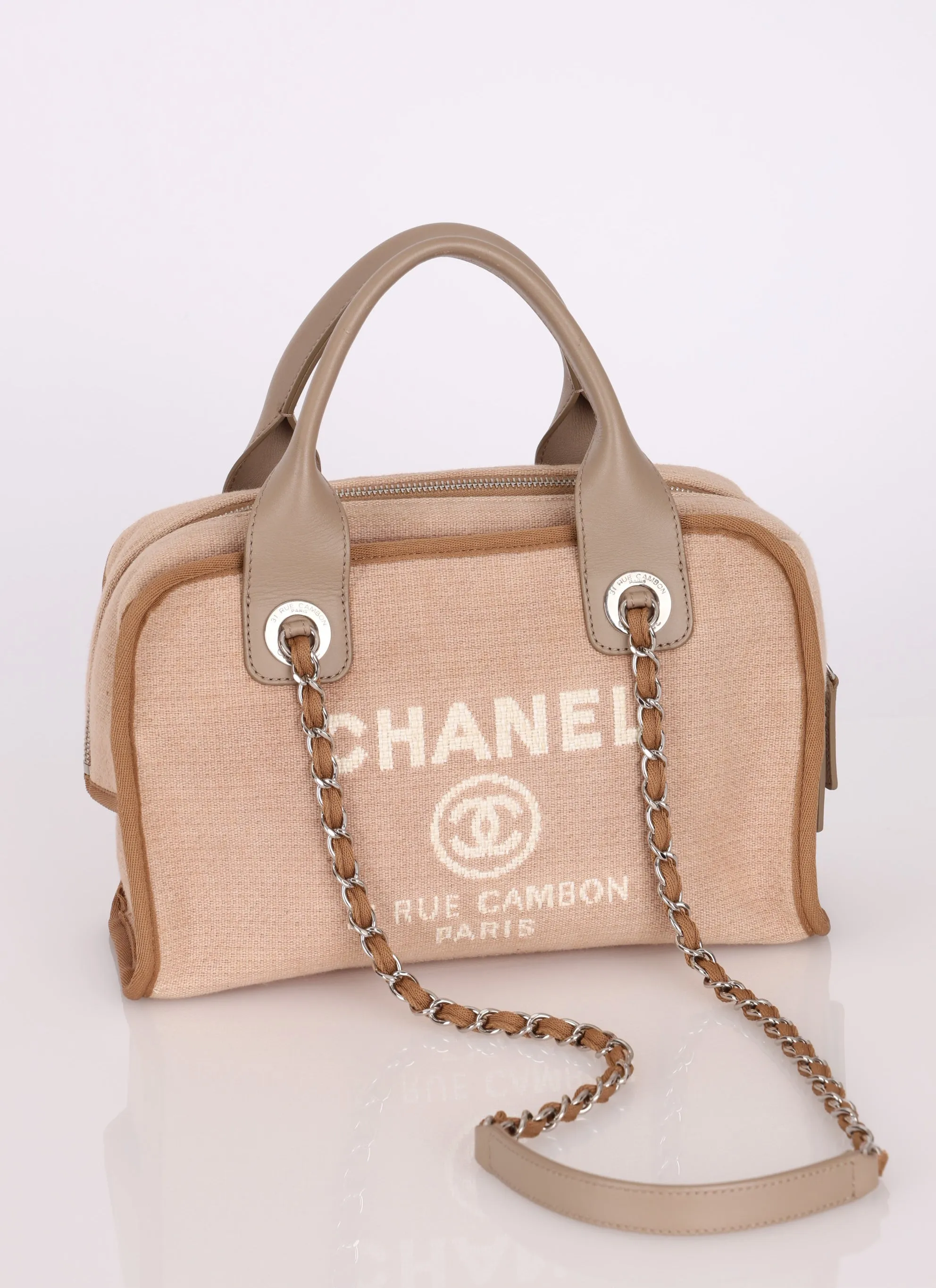 Chanel 2014 Canvas Rue Cambon Bowler Bag