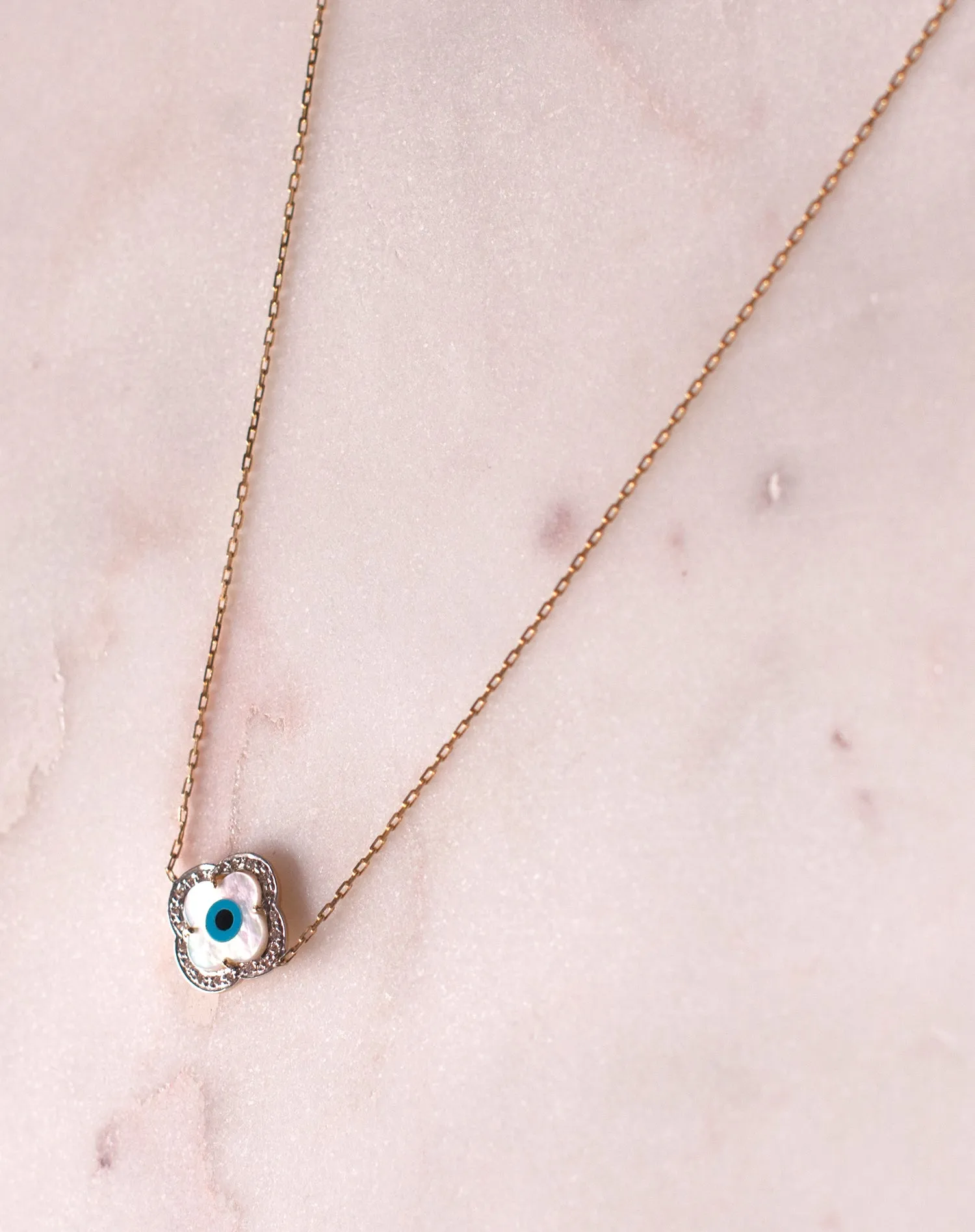 Clover Evil Eye Diamond Necklace