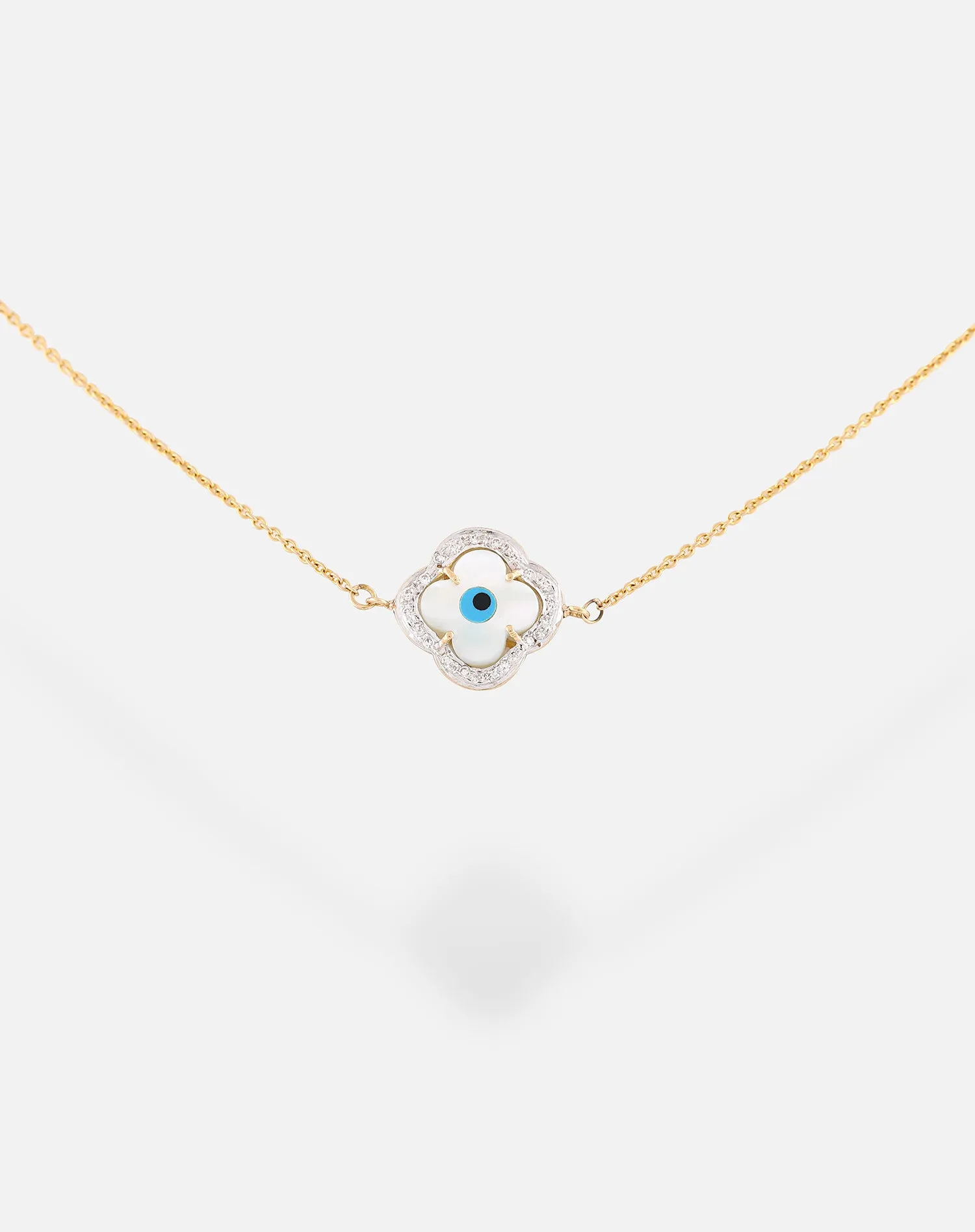 Clover Evil Eye Diamond Necklace