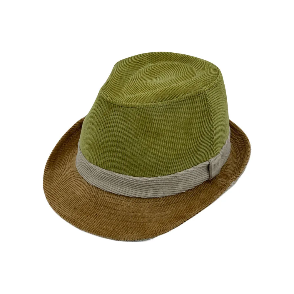 Corduroy Fedora Hat Band Trilby Soft Winter Short Brim Cap LD61542