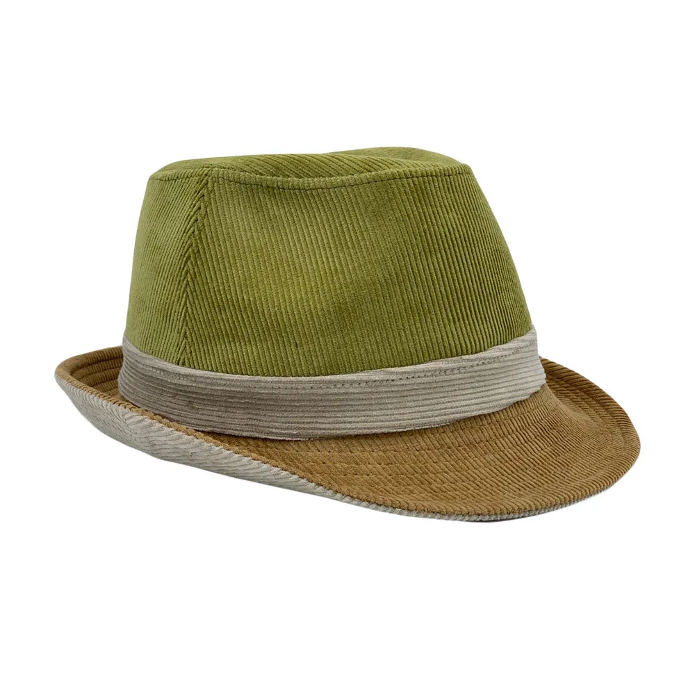 Corduroy Fedora Hat Band Trilby Soft Winter Short Brim Cap LD61542