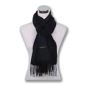 Couthie Plain Coloured Black Scarf (CS29)