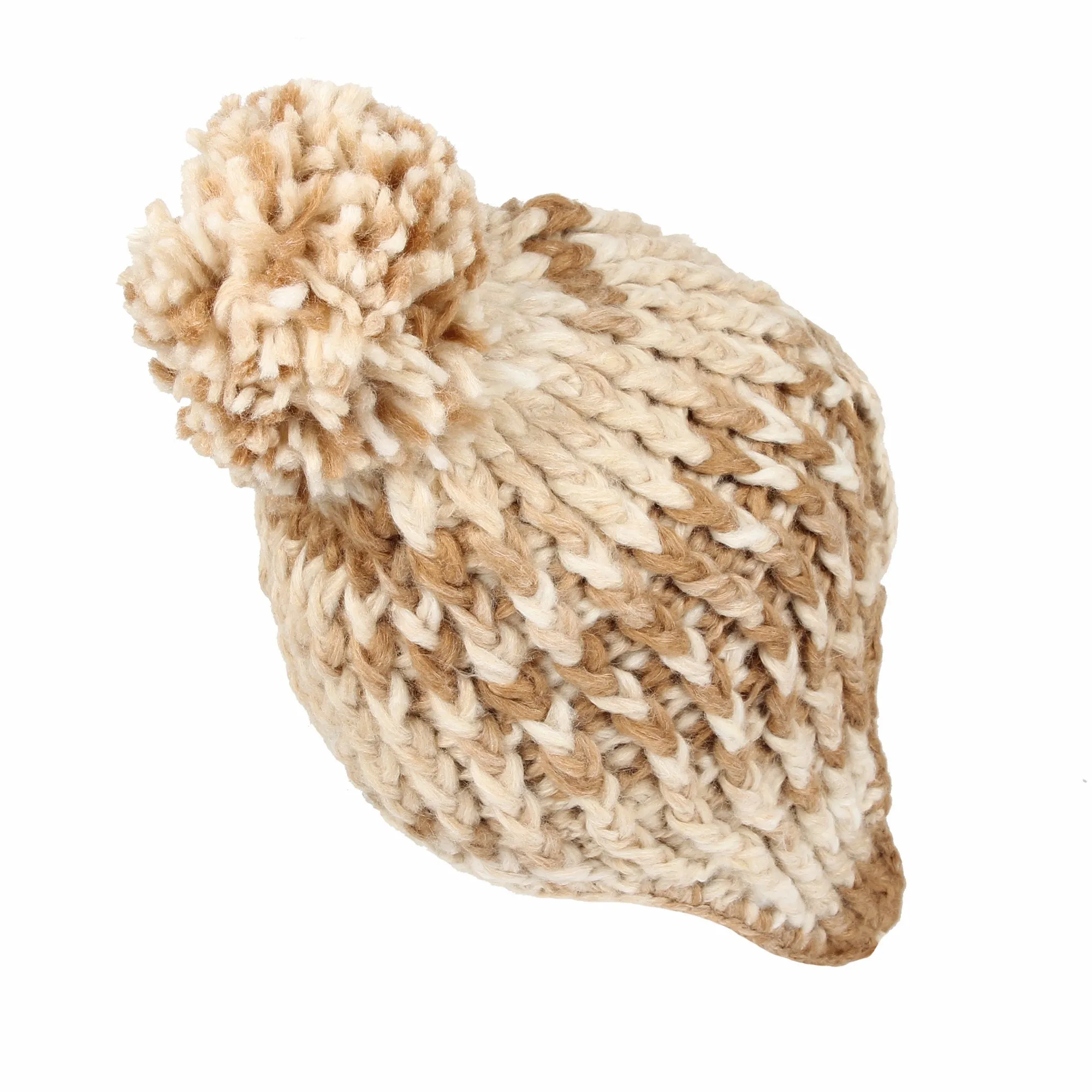 Crochet Thick Cable Knit Beanie Hat Pom Earflaps Cap BZ70013