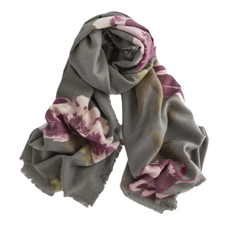 FH23-5100 flowers printed winter scarf