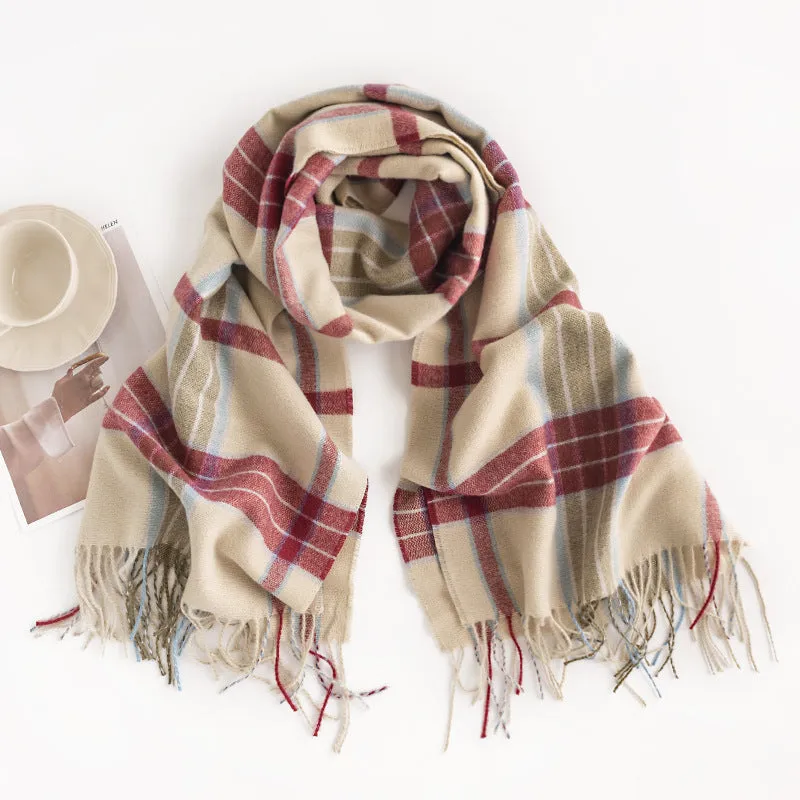 FH23-5156 fashion lattice winter scarf