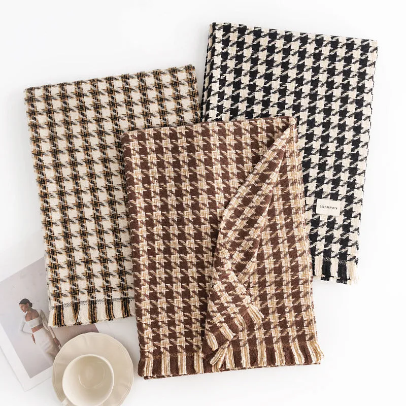 FH23-5420 Houndstooth thick winter scarf