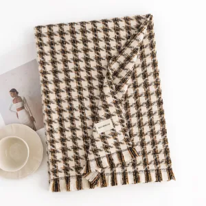 FH23-5420 Houndstooth thick winter scarf