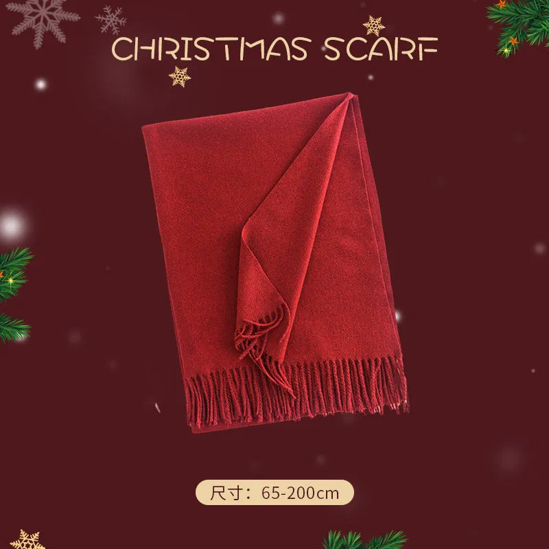 FH23-5480 Christmas printed winter scarf