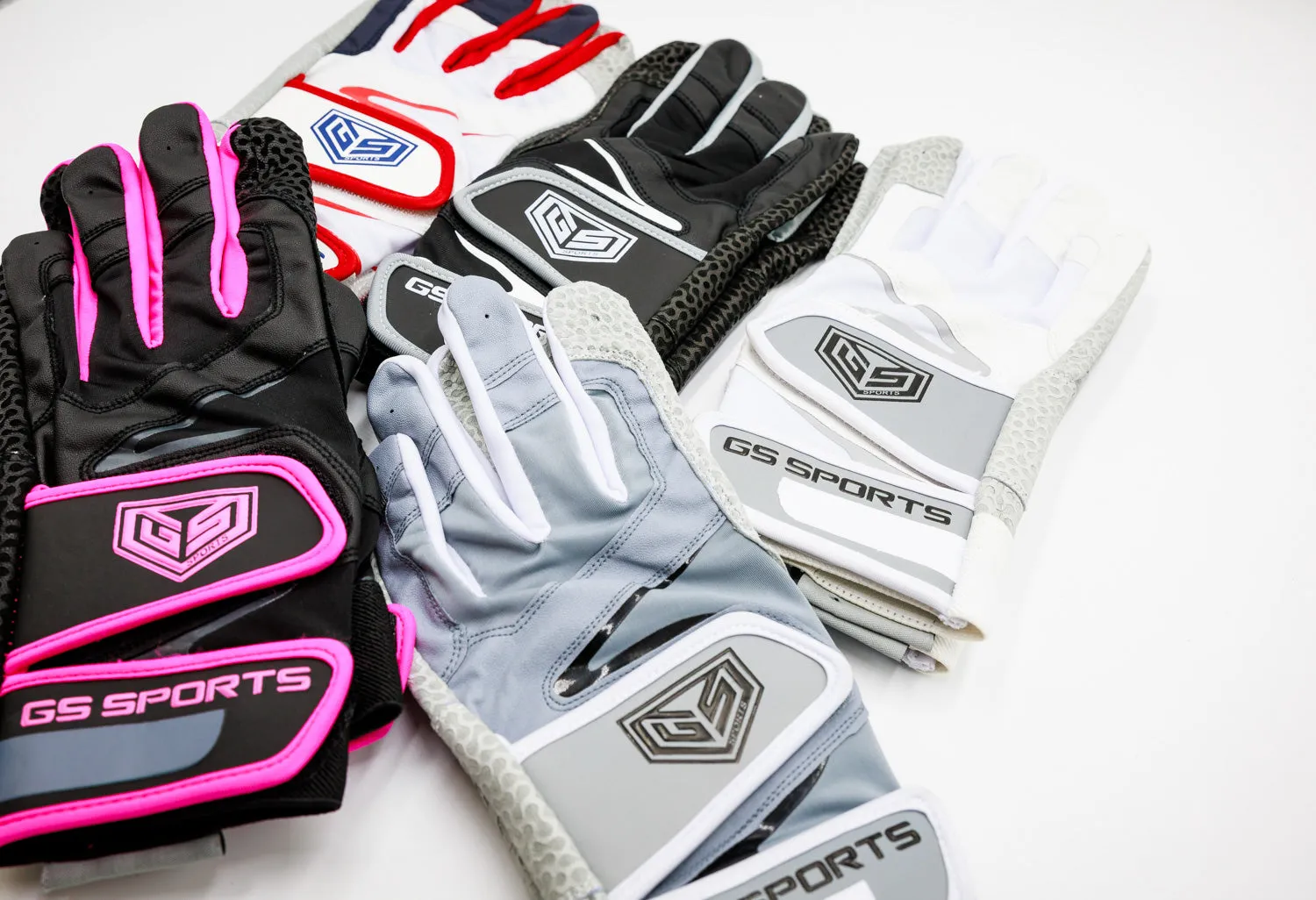 GS Sports Pro Series v2 Dual Strap Batting Gloves - White