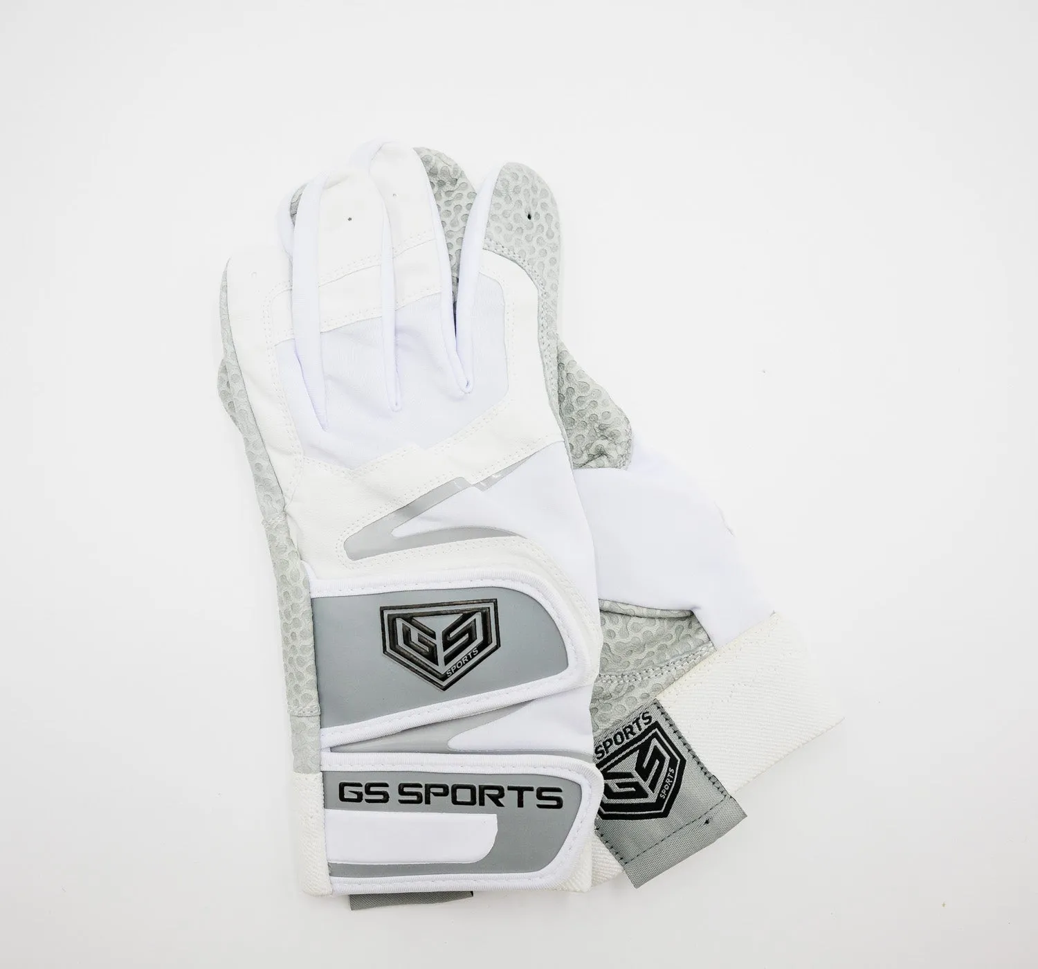 GS Sports Pro Series v2 Dual Strap Batting Gloves - White