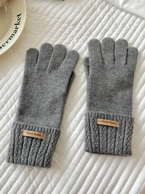 Jacquard Keep Warm Touch Screen Velvet Gloves Accessories