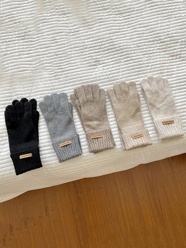 Jacquard Keep Warm Touch Screen Velvet Gloves Accessories