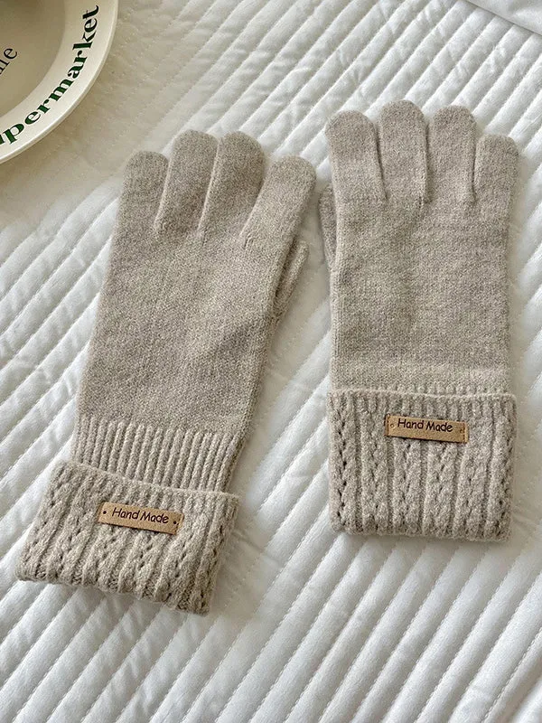 Jacquard Keep Warm Touch Screen Velvet Gloves Accessories