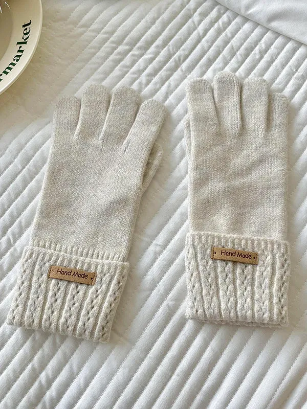 Jacquard Keep Warm Touch Screen Velvet Gloves Accessories