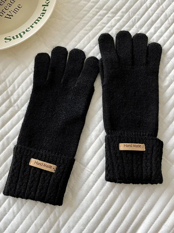 Jacquard Keep Warm Touch Screen Velvet Gloves Accessories