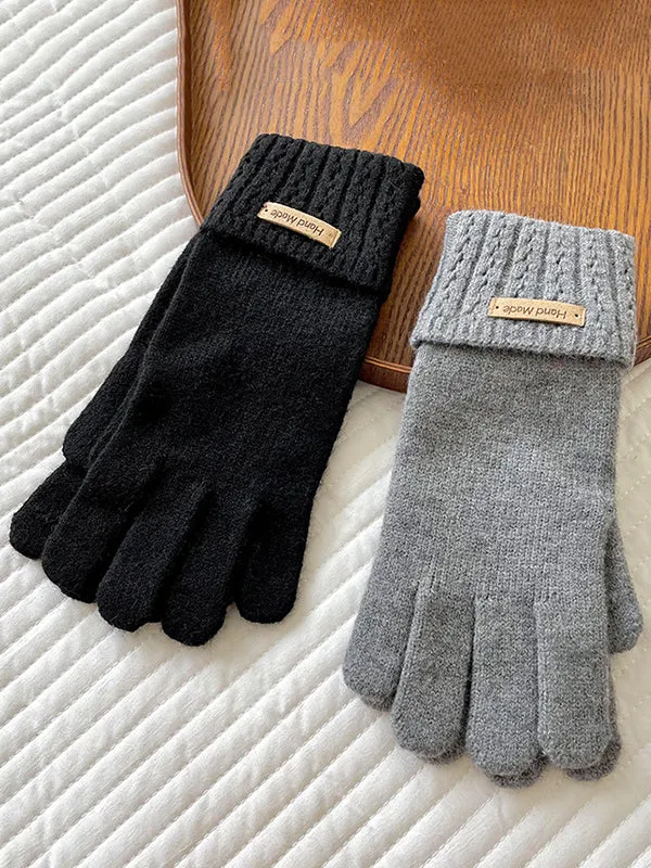 Jacquard Keep Warm Touch Screen Velvet Gloves Accessories