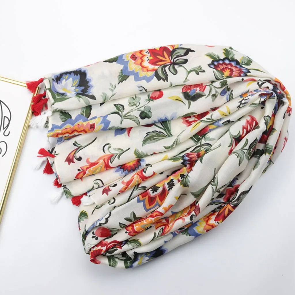 JY230247 Camellia flower printed scarf