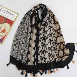 JY230348 Wavy printed scarf