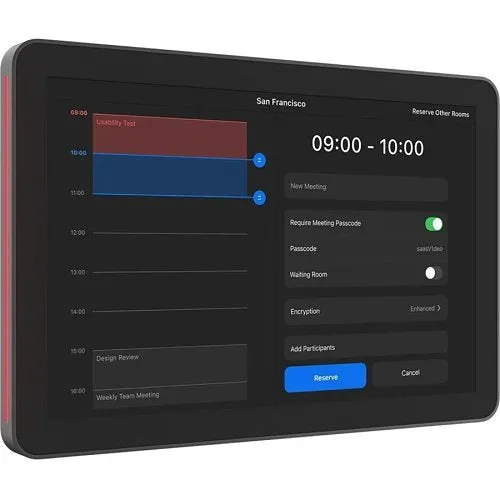 Logitech 952-000091 Tap Scheduler for Meeting Rooms, 10.1" Touchscreen, Graphite