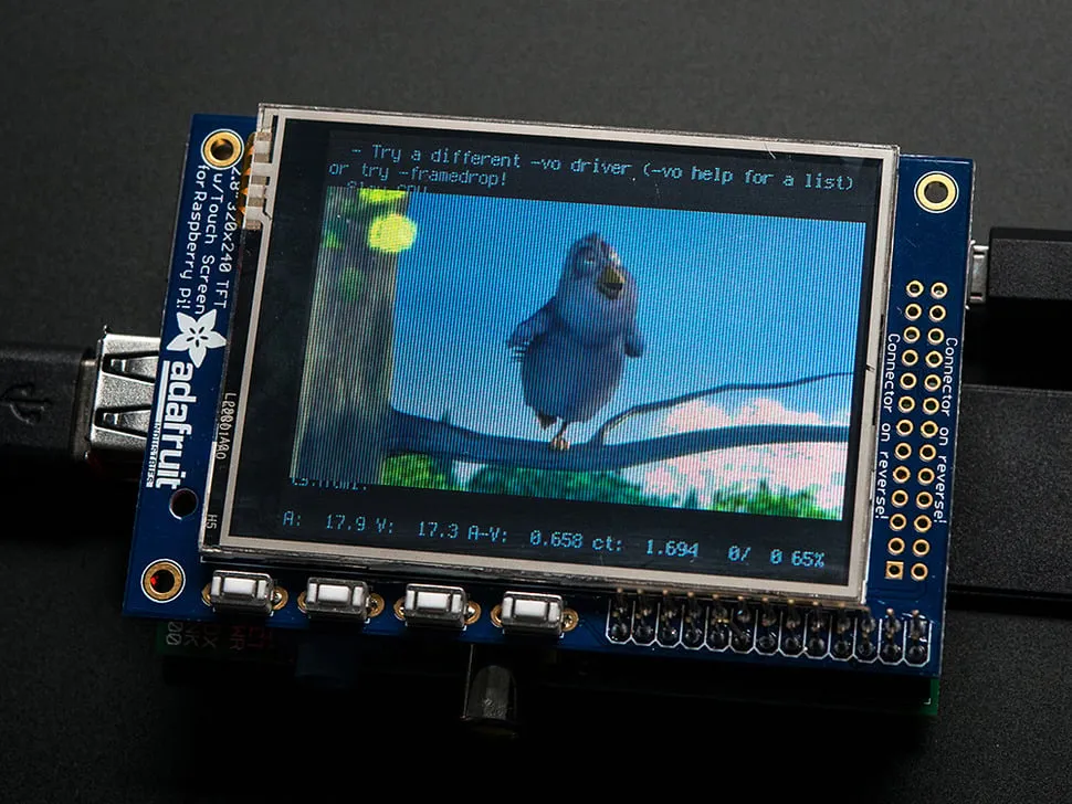 PiTFT Mini Kit - 320x240 2.8" TFT Touchscreen for Raspberry Pi