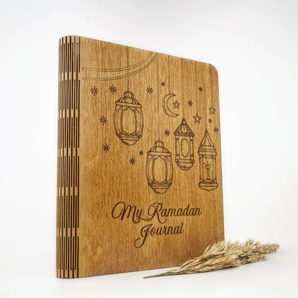 Ramadan Journal for Family Wooden Cover Journal Ramadan Planner - Islamic Gift