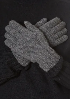 Santacana Men Dark Grey Gloves 'Cashmere Blend'