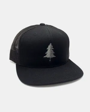 Split Tree Black Trucker Hat