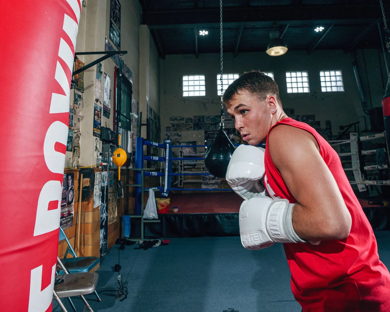 TITLE White Boxing Heavy Bag Gloves