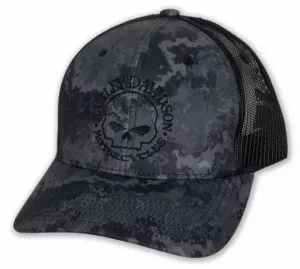 Tonal Camo Black Trucker Cap