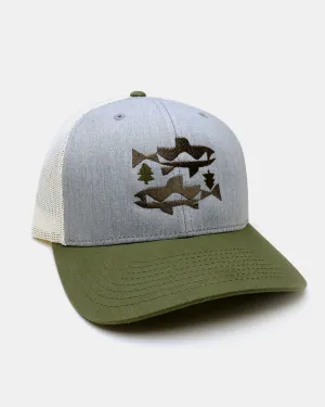 Trout & Trees Tri-Tone Trucker Hat